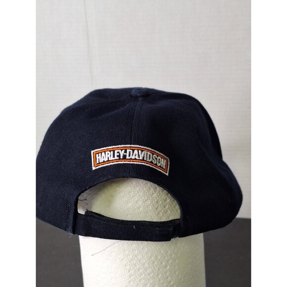 Harley-Davidson Hat Cap Strap Back Blue Embroidered Bar & Shield Biker Mens - Picture 4 of 10